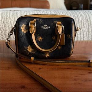 Coach Signature Floral Canvas Mini Rowan Crossbody Bag